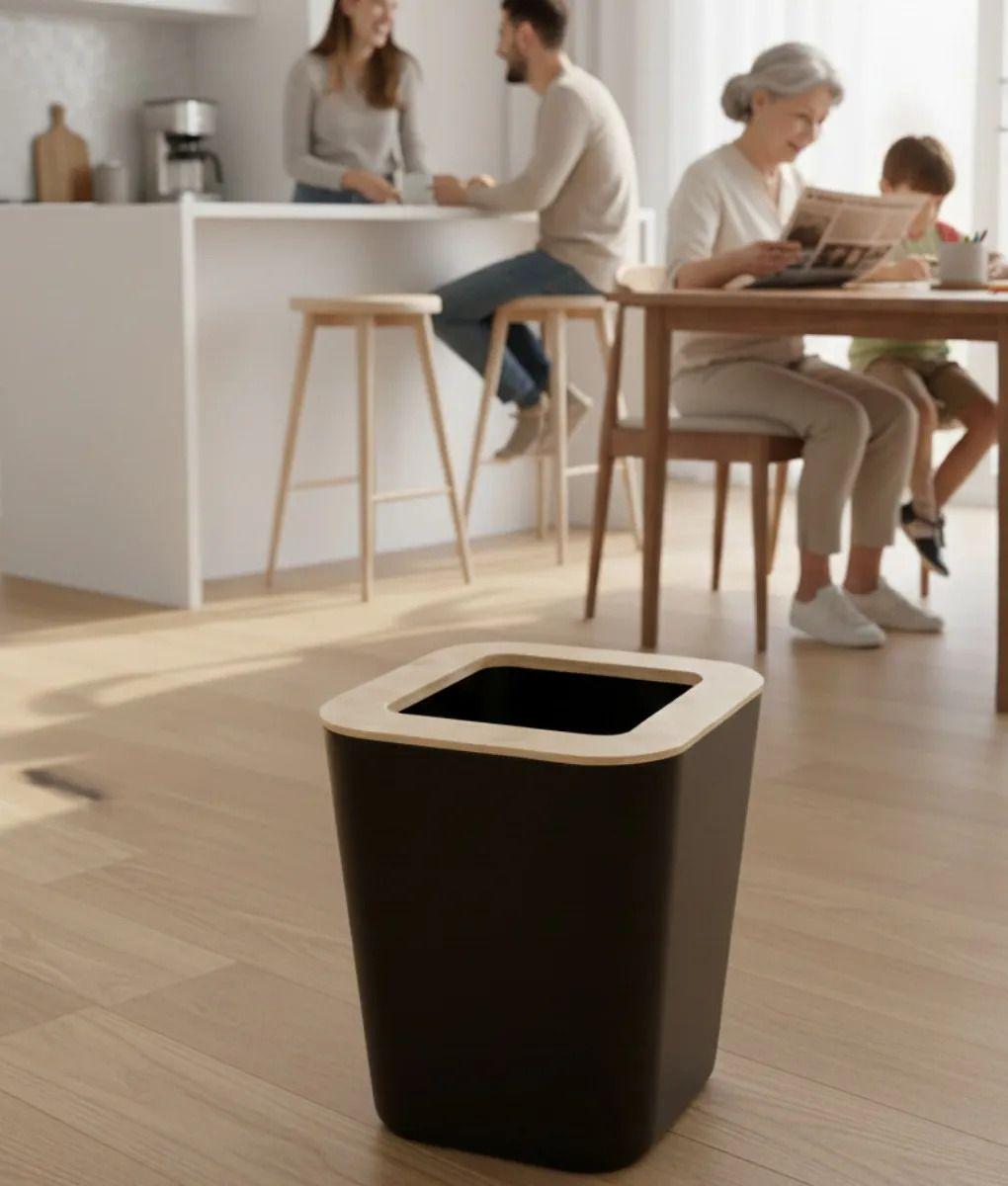 Basurero Papelera Diseño Contemporáneo Toque Natural Jhn-6