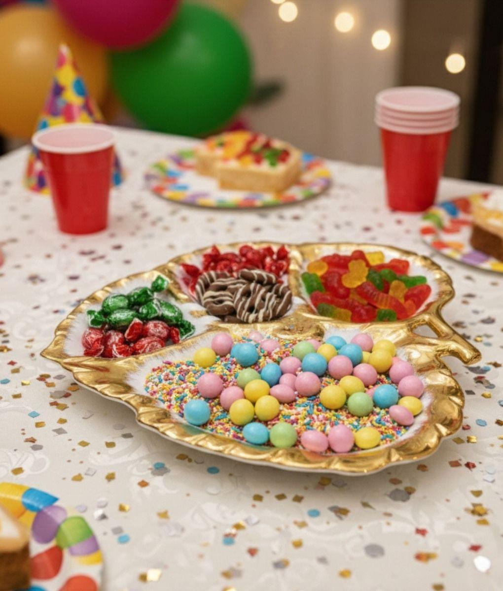 Bandeja Decorativa Aperitivos Forma Hoja Festoneada Jhn-6