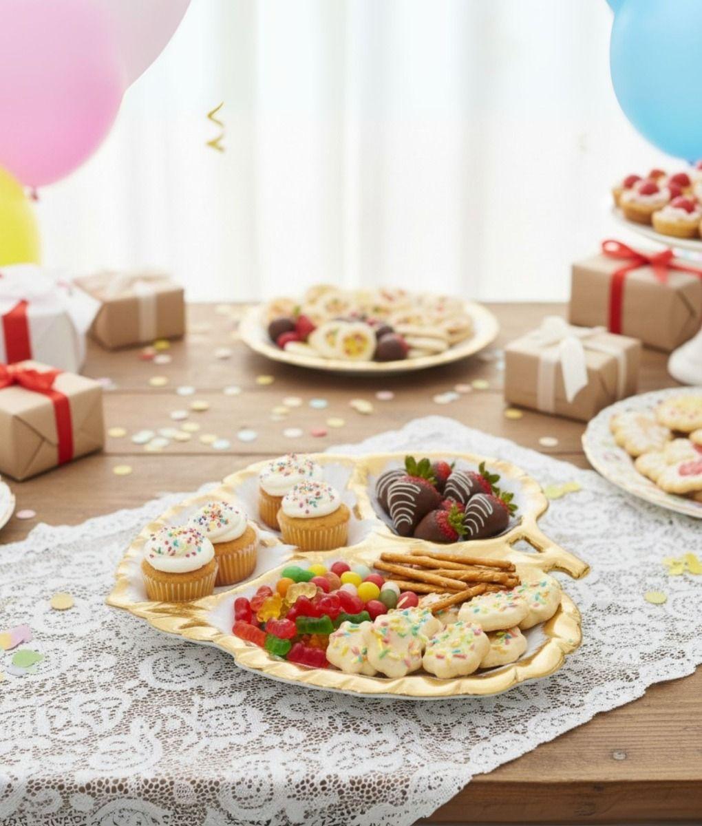 Bandeja Decorativa Aperitivos Forma Hoja Festoneada Jhn-8