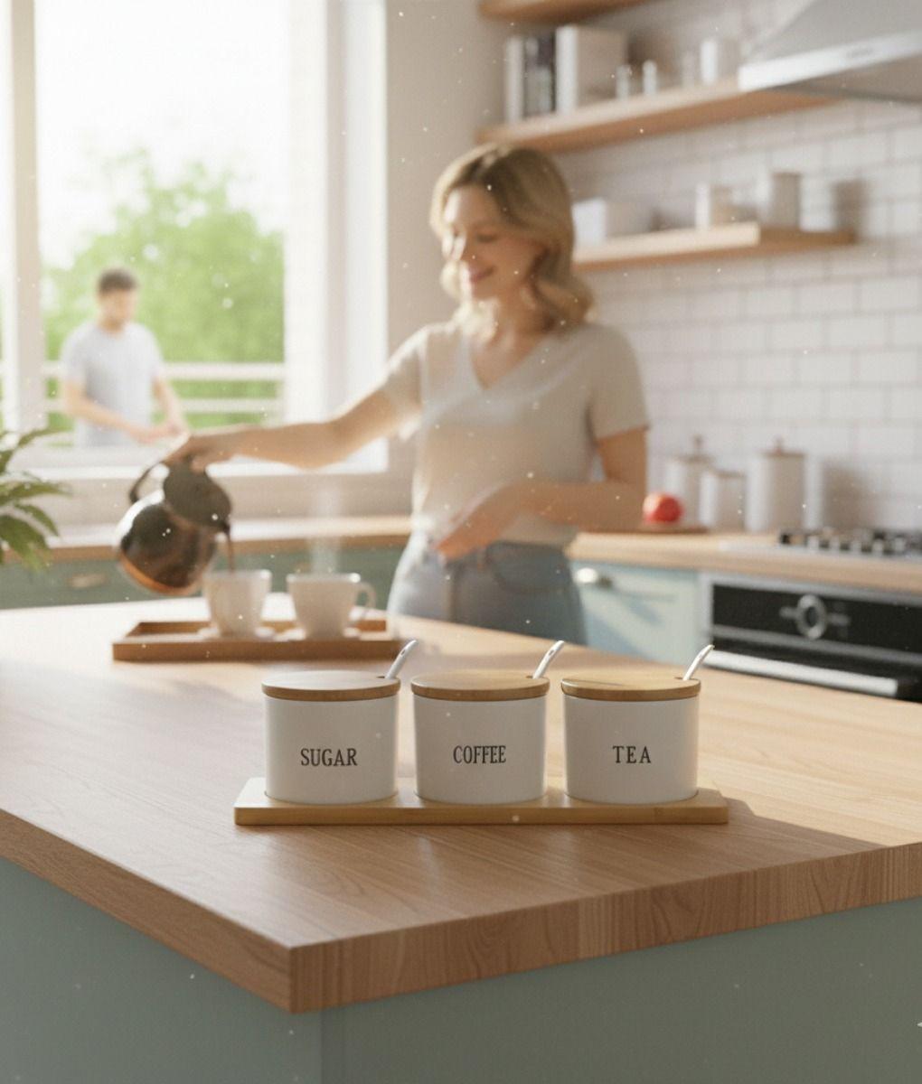 Set 3 Frascos Recipientes Organización Hogar Contenedor Jhn-3