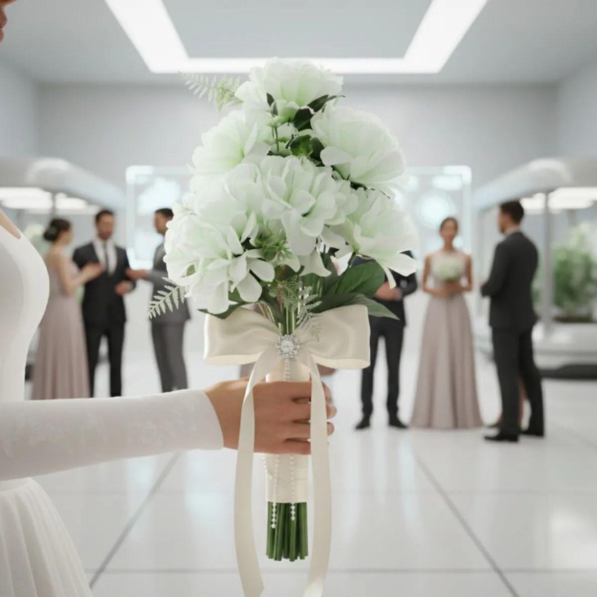 Set 3 Ramo Floral Ornamental Artificial Diseño Peonía Jhn-4