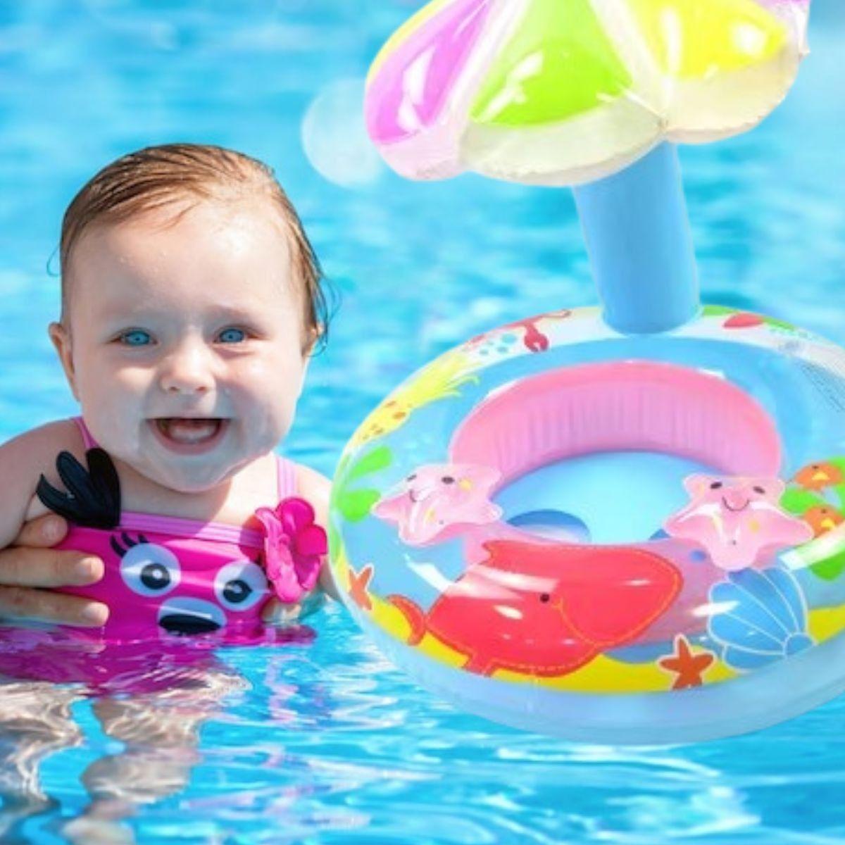 FLOTADOR INFLABLE FORMA DE HONGO PARA BEBE VERANO LAU-3