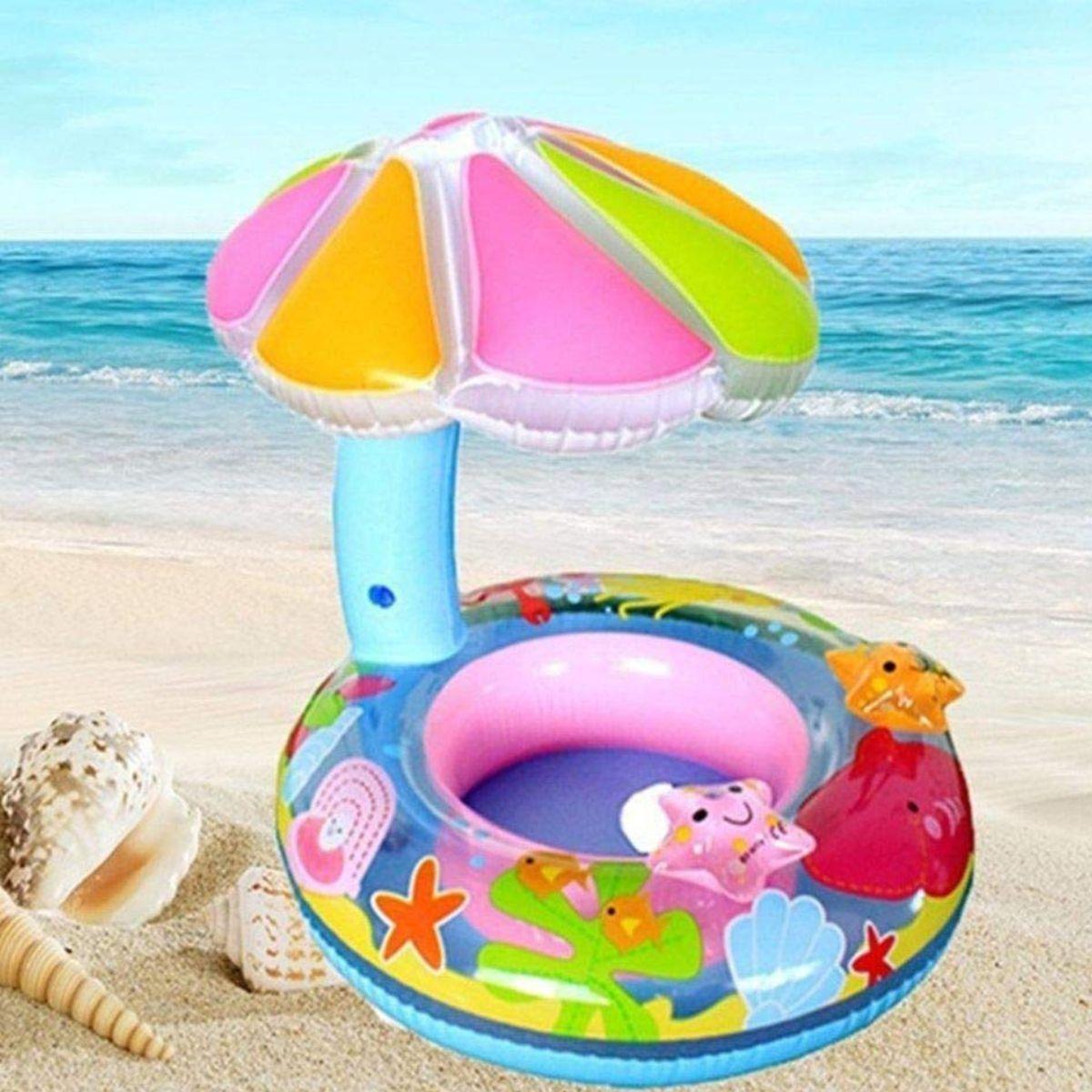 FLOTADOR INFLABLE FORMA DE HONGO PARA BEBE VERANO LAU-6