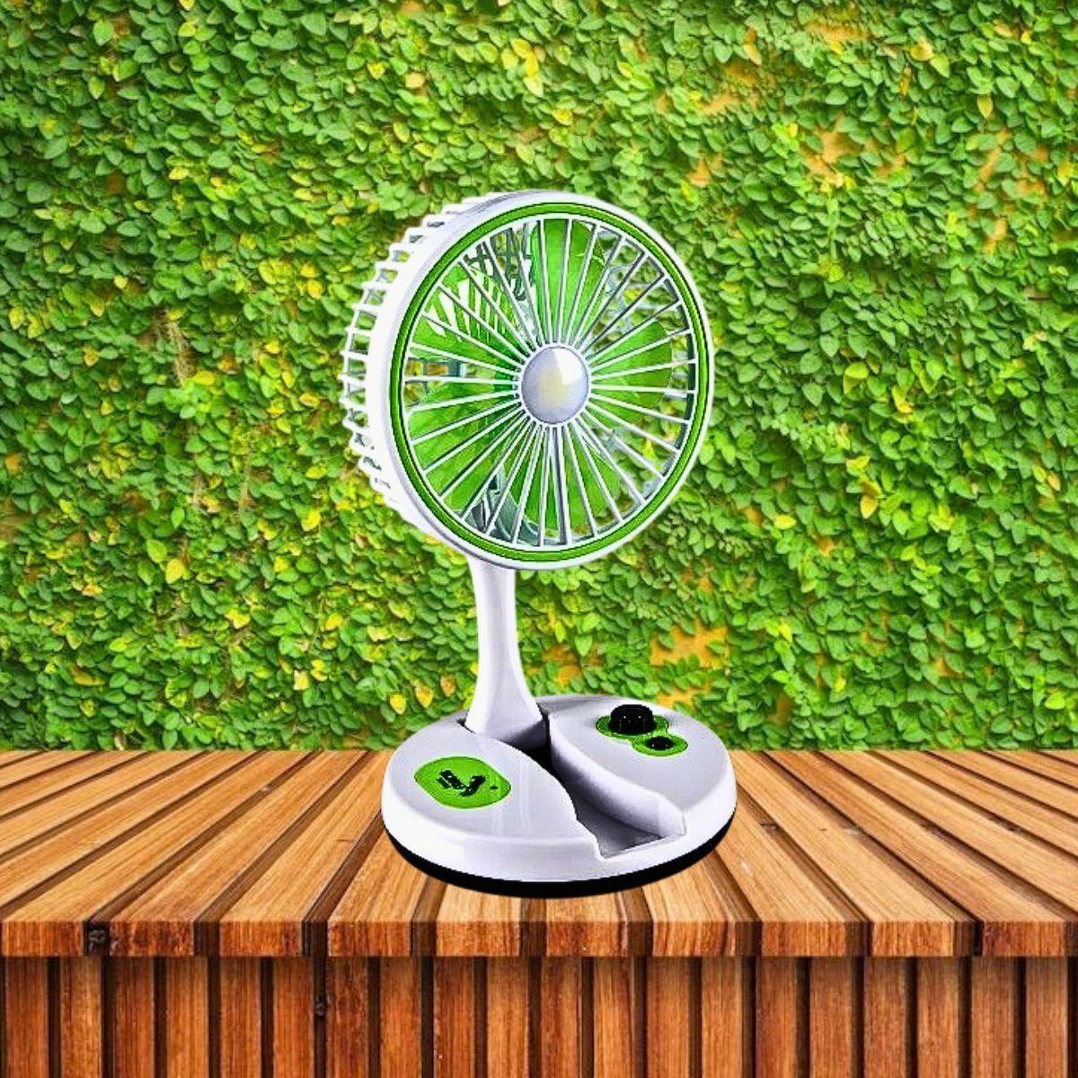 Ventilador Mesa USB Portátil Plegable Luces LED Hogar Lau-6
