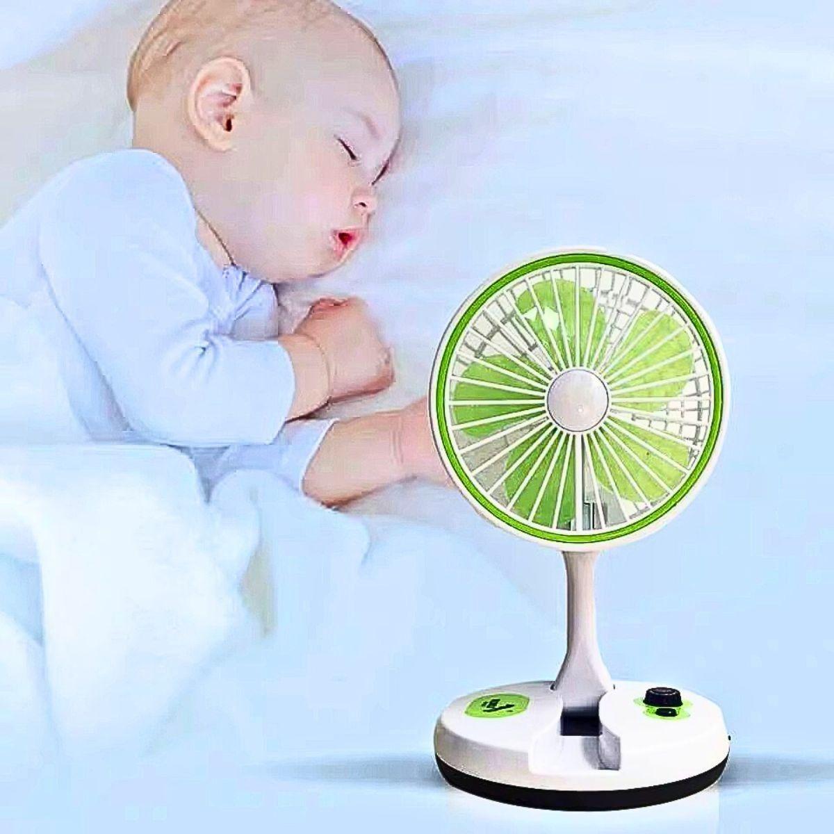 Ventilador Mesa USB Portátil Plegable Luces LED Hogar Lau-7