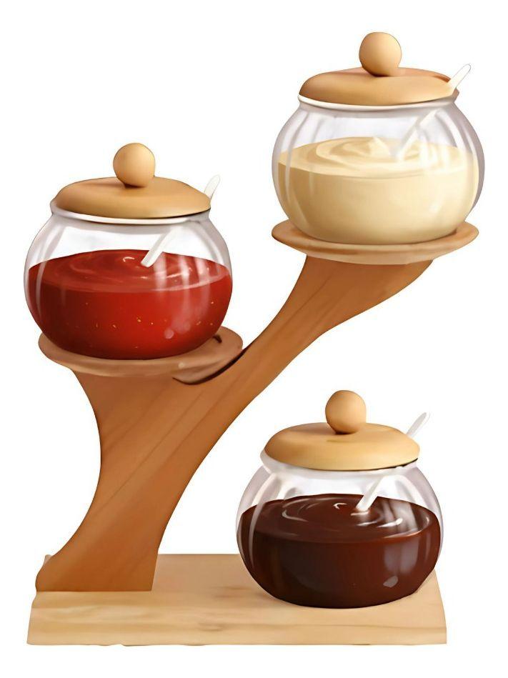 Juego Frasco Contenedor Escalonado Organizador Soporte Jhn-2