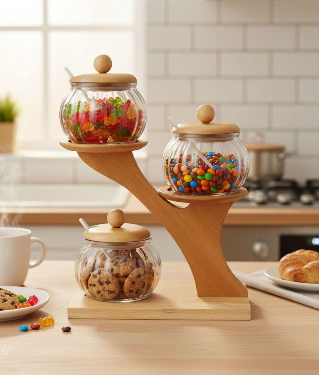 Juego Frasco Contenedor Escalonado Organizador Soporte Jhn-6