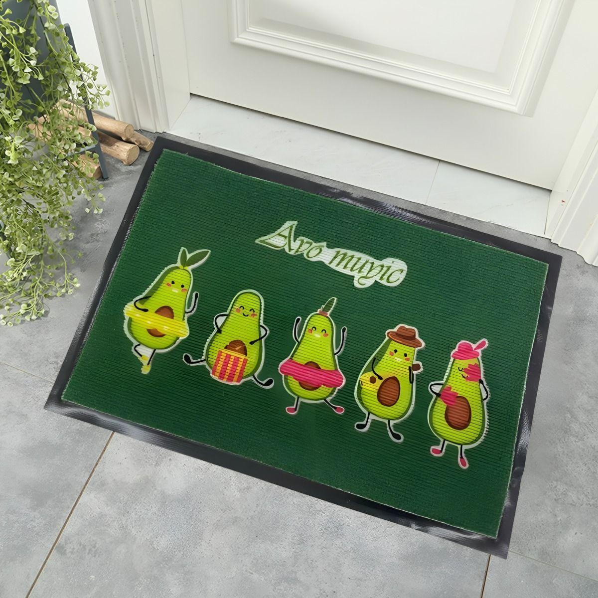 Set de 3 Alfombra Decorativa Entrada Goma Diseño Palta Jhn-3