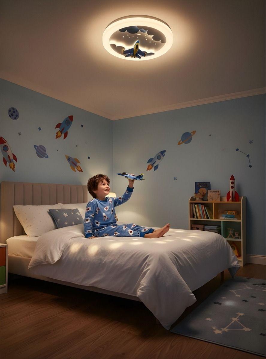 Lámpara Techo Plafón LED Temática Espacial Avión Jhn-2
