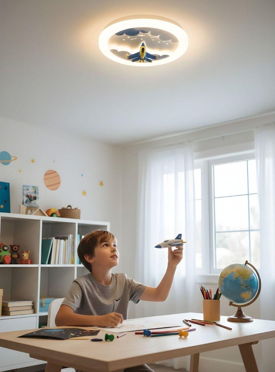 Lámpara Techo Plafón LED Temática Espacial Avión Jhn-4