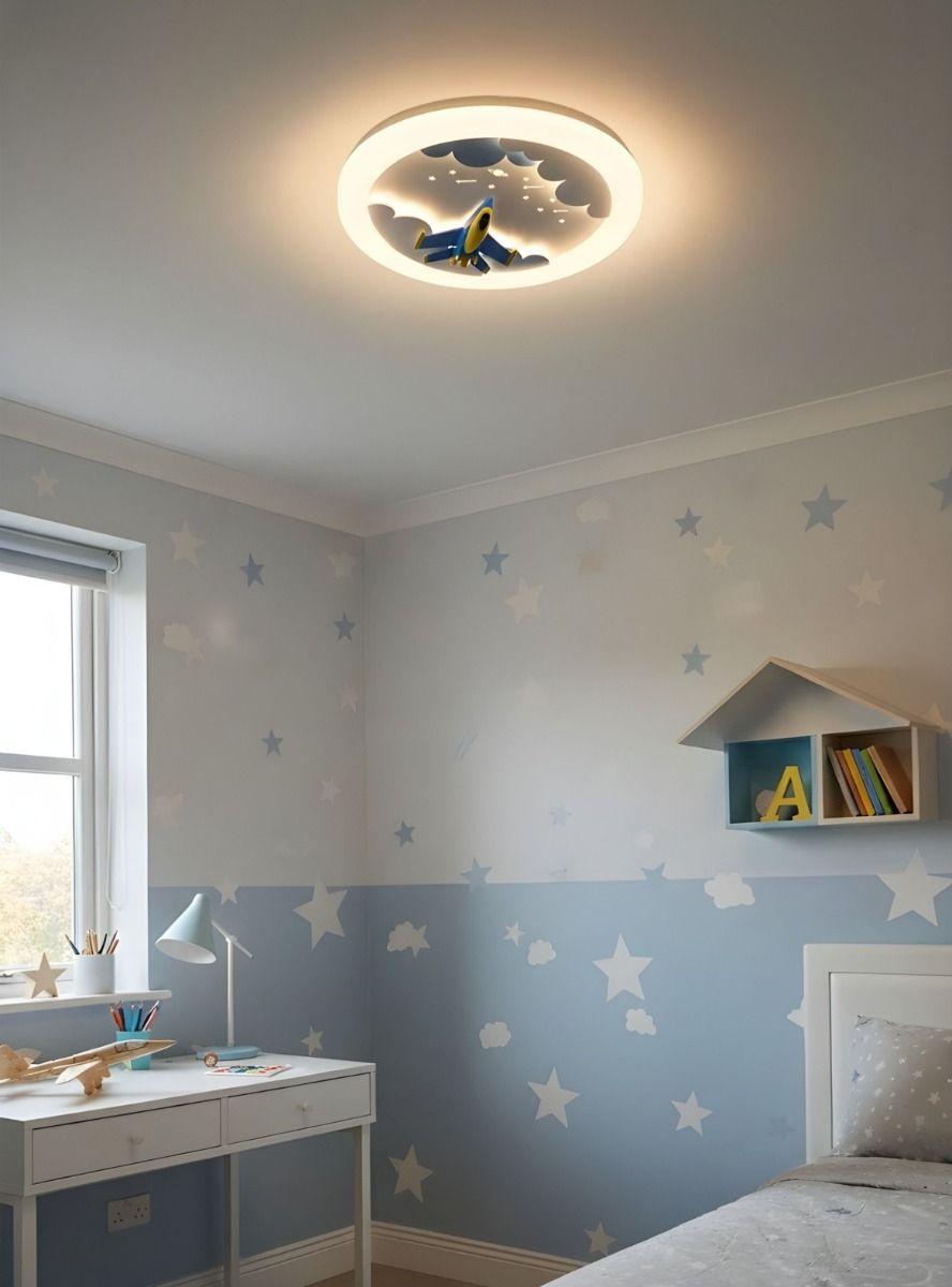 Lámpara Techo Plafón LED Temática Espacial Avión Jhn-7