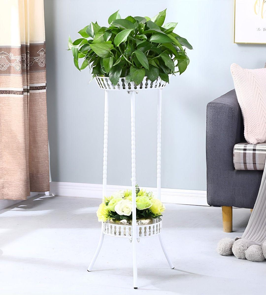 Porta Maceta Soporte Plantas 2 Niveles Exhibición Pie Jhn-4