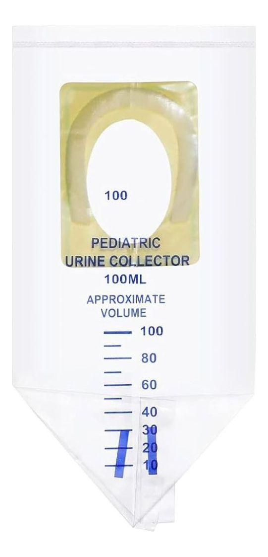 PACK 100 UNDS BOLSA RECOLECTOR ORINA PEDIATRICO 100ml LAU-0