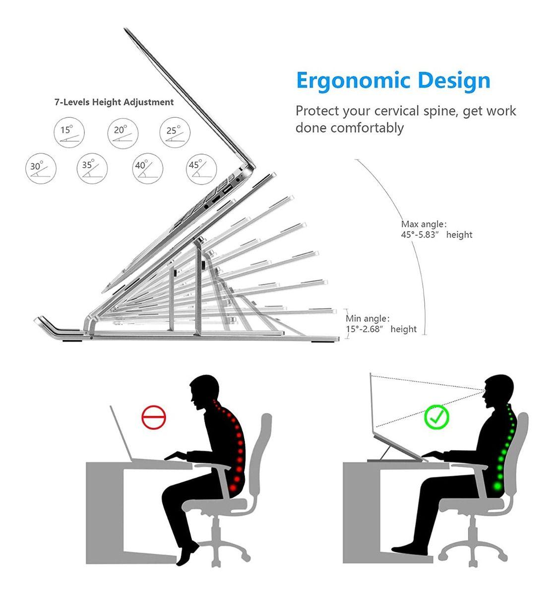 Soporte Laptop Ajustable Ergonomico Hogar Oficina Lau-2