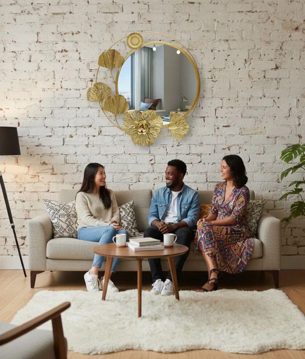 Espejo Decorativo Pared Diseño Inspiración Botánica Jhn-3