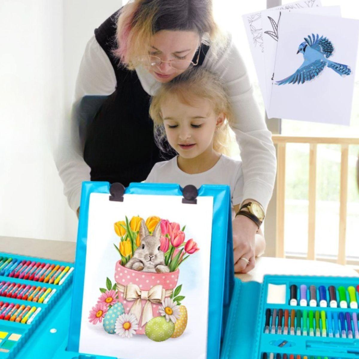 SET DE CRAYONES 208 PIEZAS ARTE ACUARELA COLORES NIÑOS LAU-7