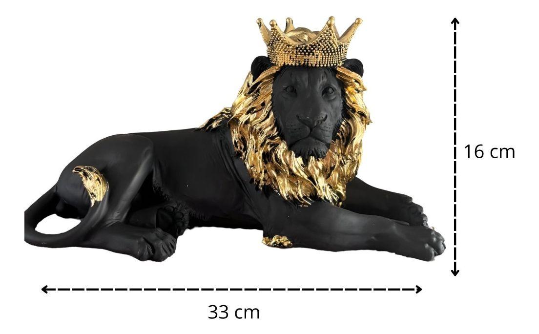 Figura León Acostado Estatua Coleccionable Decoración Jhn-9