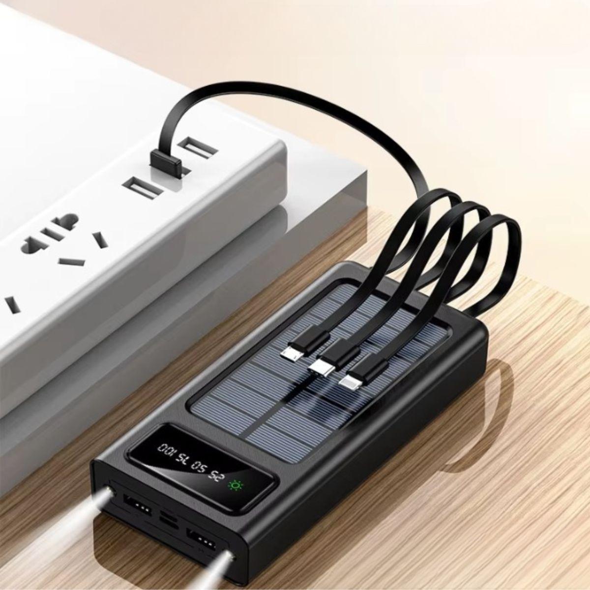 Cargador Portátil Solar Linterna LED Pantalla Digital Jhn-5