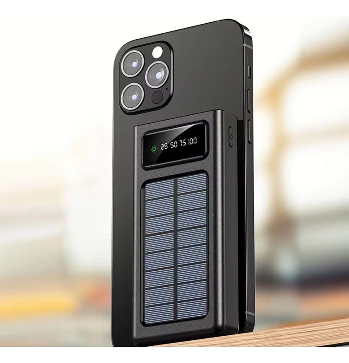 Cargador Portátil Solar Linterna LED Pantalla Digital Jhn-7