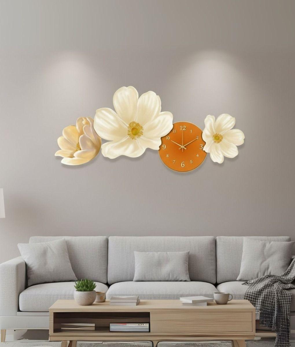 Reloj Pared Decorativo LED Diseño Floral 3D Hogar Jhn-0