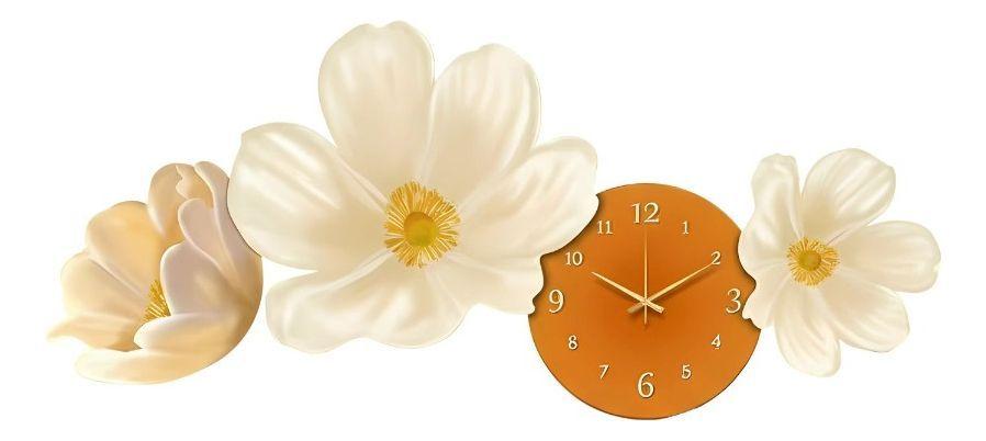 Reloj Pared Decorativo LED Diseño Floral 3D Hogar Jhn-1