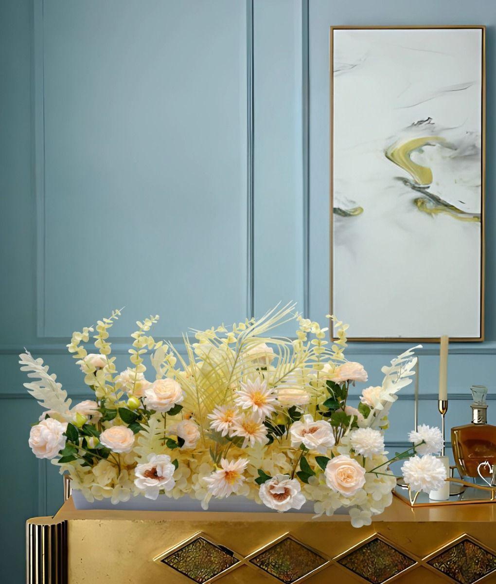 Flores Artificiales Decorativas Arreglo Floral Adorno Jhn-9