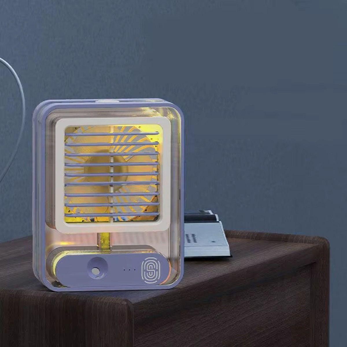 Mini  Enfriador Ambiente Portátil Luz Led Recargable Lau-2