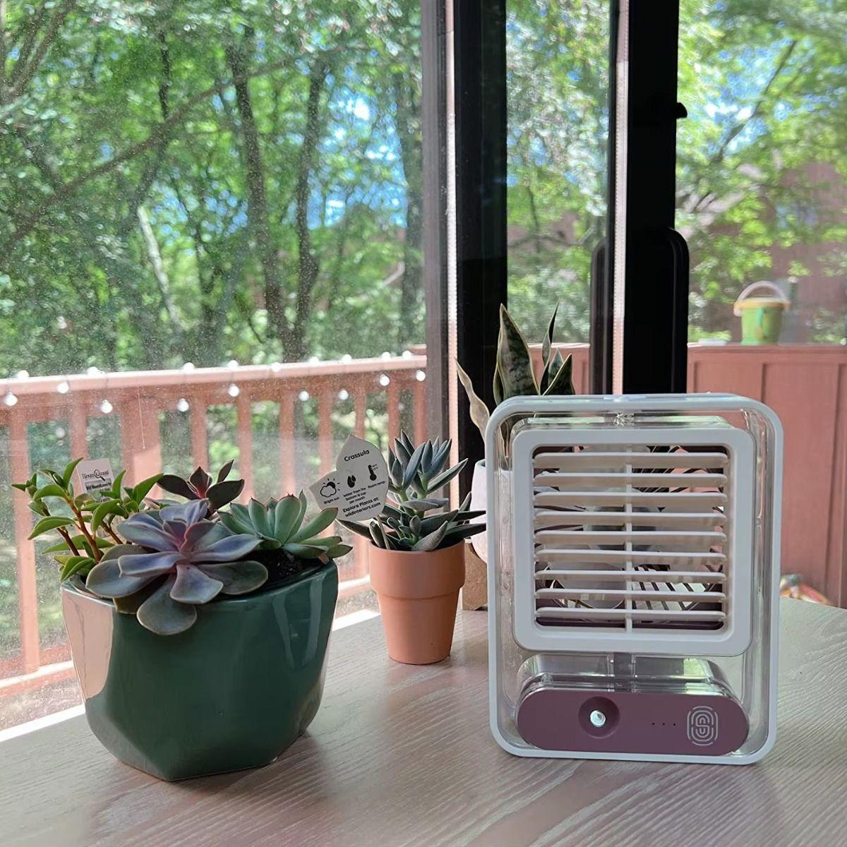 Mini  Enfriador Ambiente Portátil Luz Led Recargable Lau-3