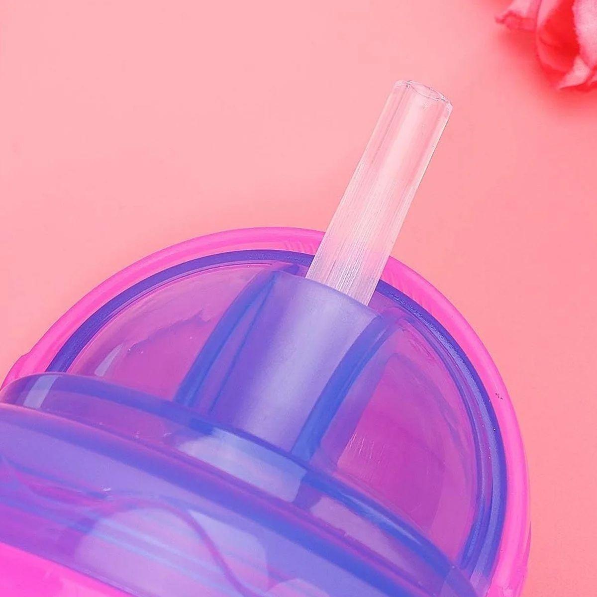 SET 2 VASOS CON ASA AGARRE ANTIDERRAME PAJILLA NIÑOS LAU-5