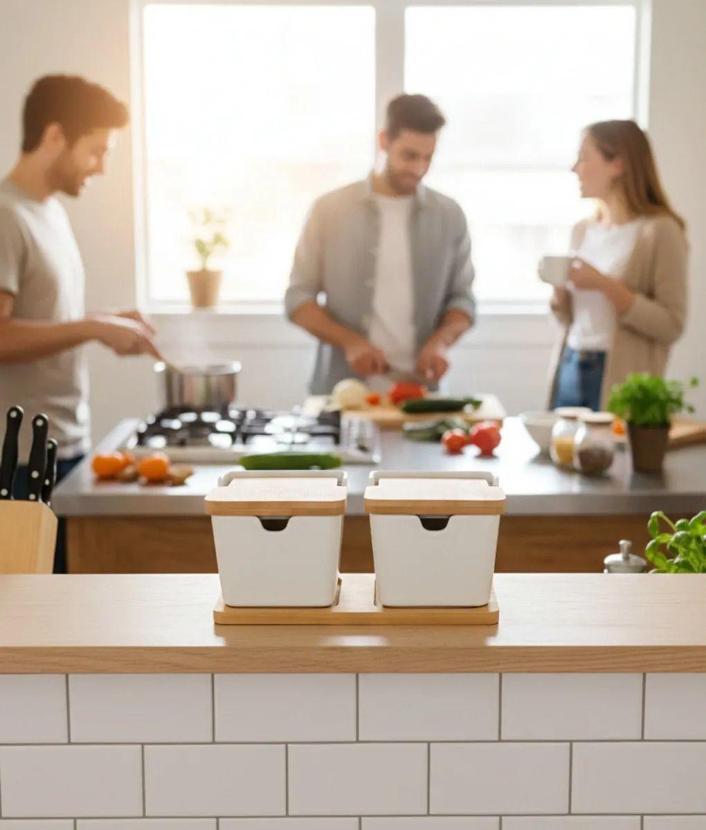 Set 2 Contenedores Diseño Minimalista Almacenamiento Jhn-3