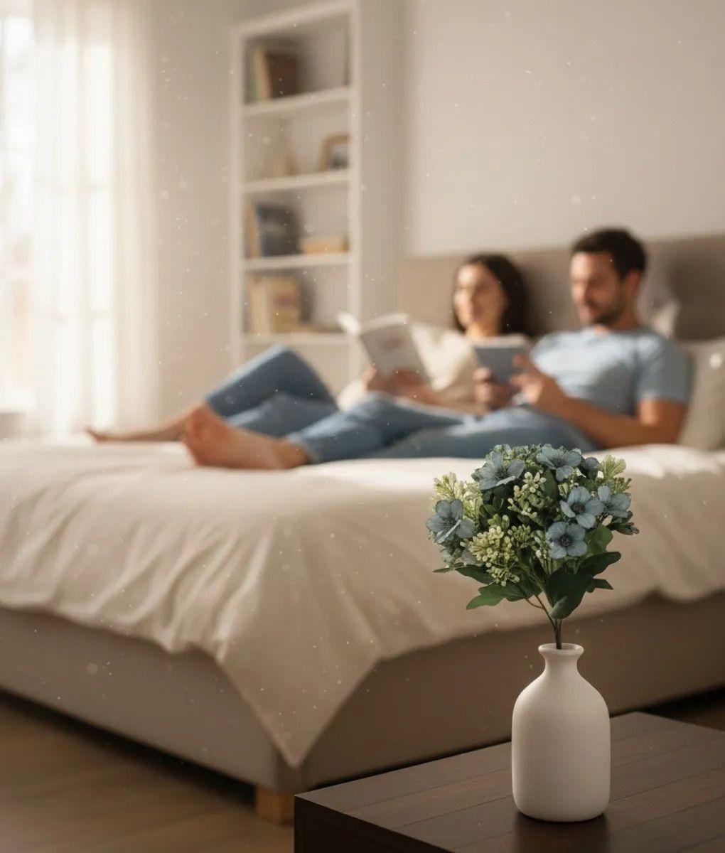 Set 5 Flores Artificiales Ramo Decorativo Magnolia Cardo Jhn-4