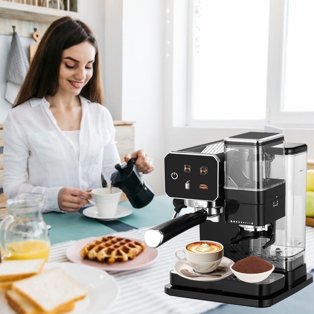 CAFETERA EXPRESO AUTOMATICA MOLINILLO ESPUMADOR LAU-1