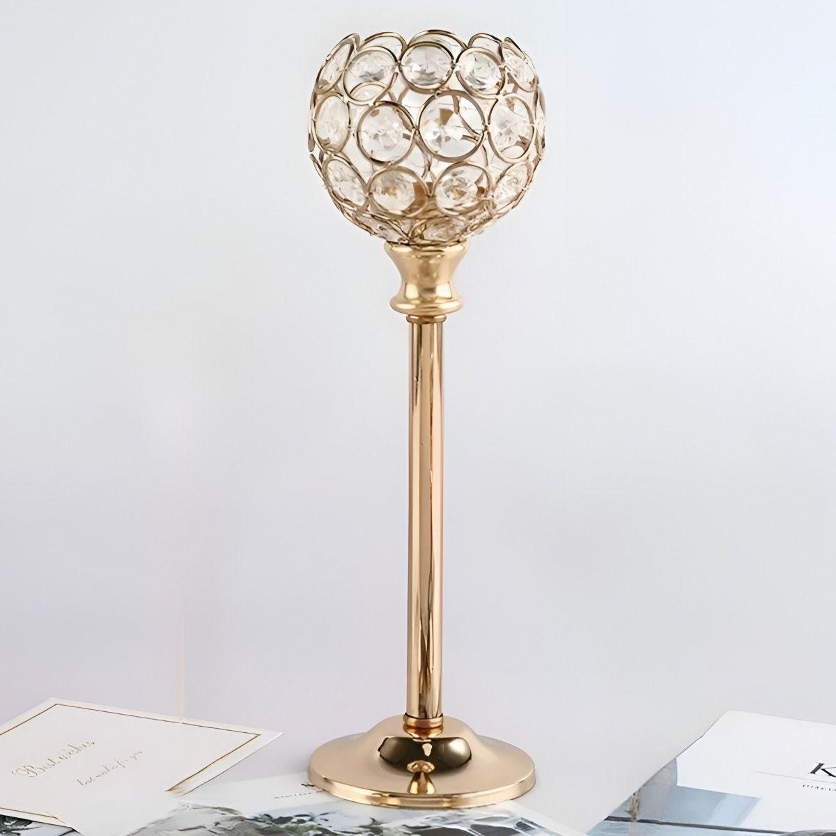 Candelabro Cristal Soporte Centro Mesa Elegante 27cm Jhn-3