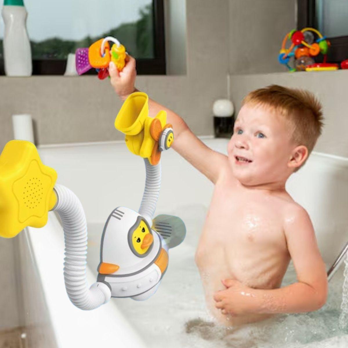 JUGUETE REGADERA BAÑO DE PATO ASTRONAUTA DIVERTIDA BEBE LAU-2