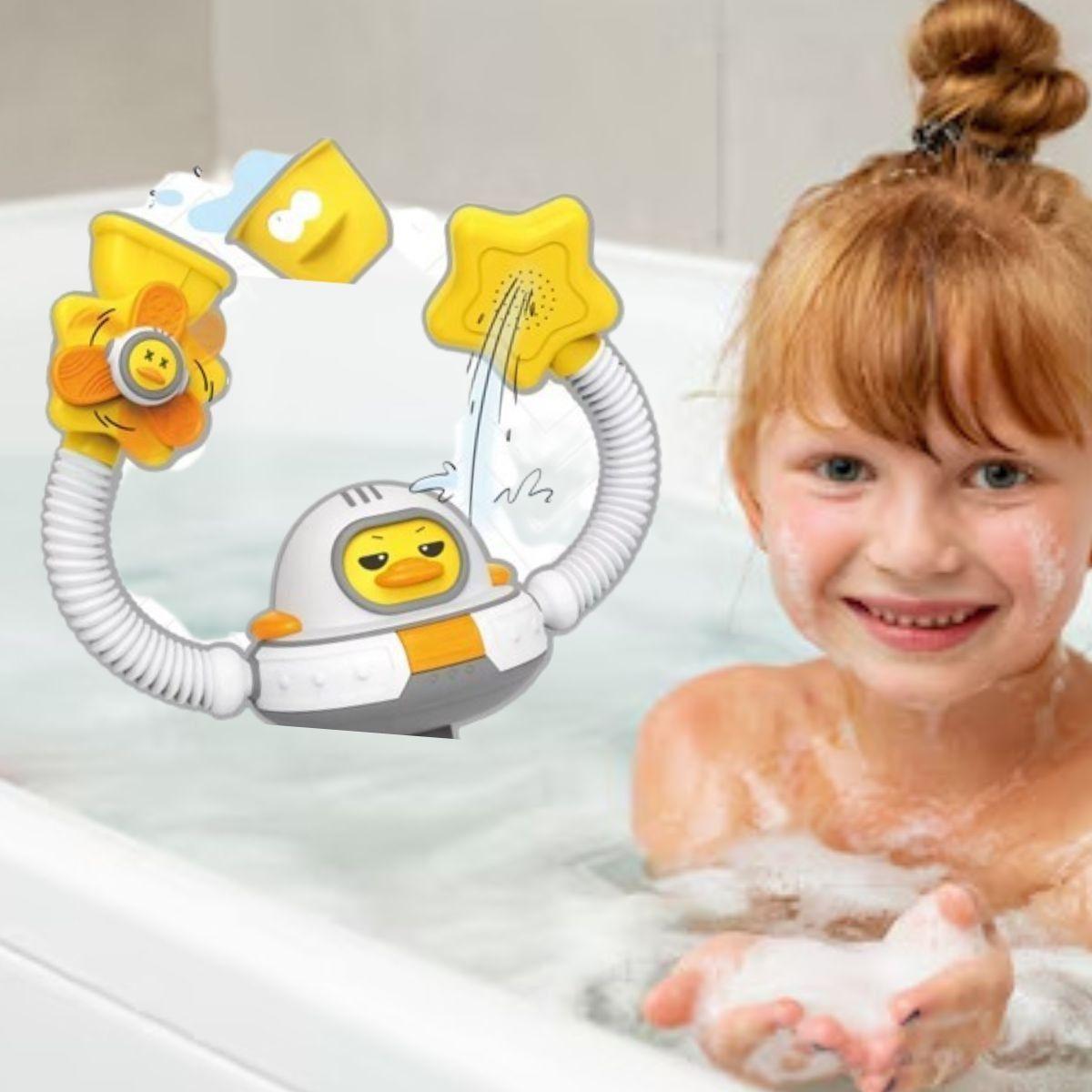JUGUETE REGADERA BAÑO DE PATO ASTRONAUTA DIVERTIDA BEBE LAU-6