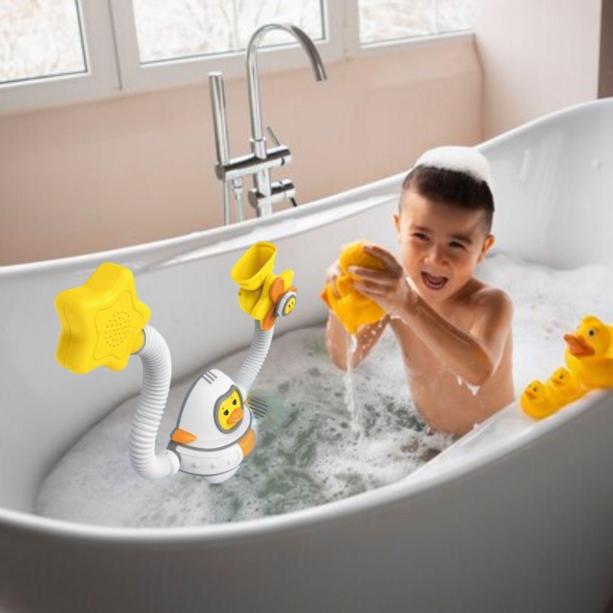 JUGUETE REGADERA BAÑO DE PATO ASTRONAUTA DIVERTIDA BEBE LAU-7