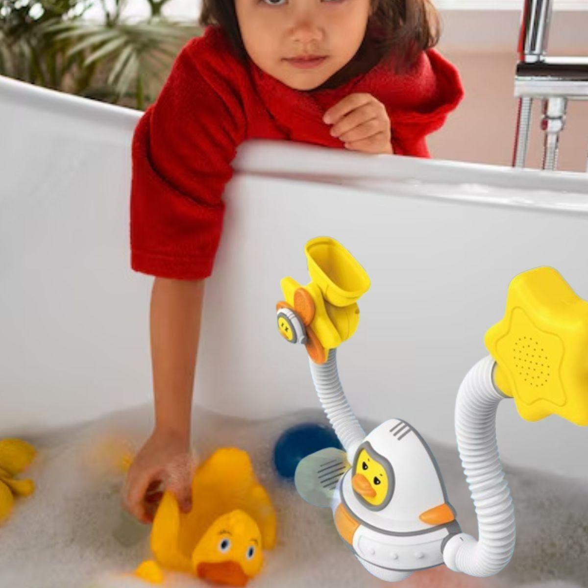 JUGUETE REGADERA BAÑO DE PATO ASTRONAUTA DIVERTIDA BEBE LAU-8