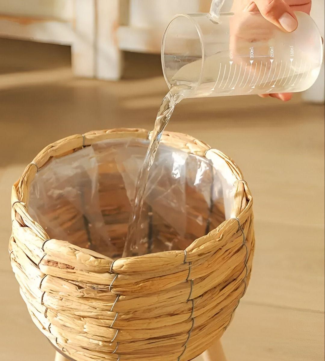 Set Macetas Decorativas Tejido Paja Plantas Flores Jhn-3