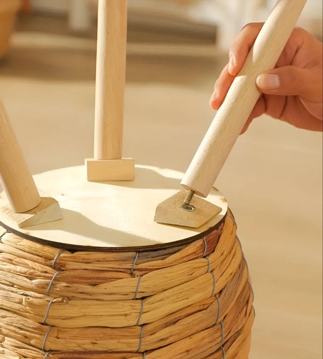 Set Macetas Decorativas Tejido Paja Plantas Flores Jhn-5