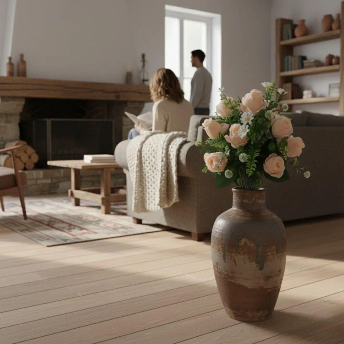 Set 2 Ramo Floral Artificial Ornamental Rosas Adorno Jhn-4