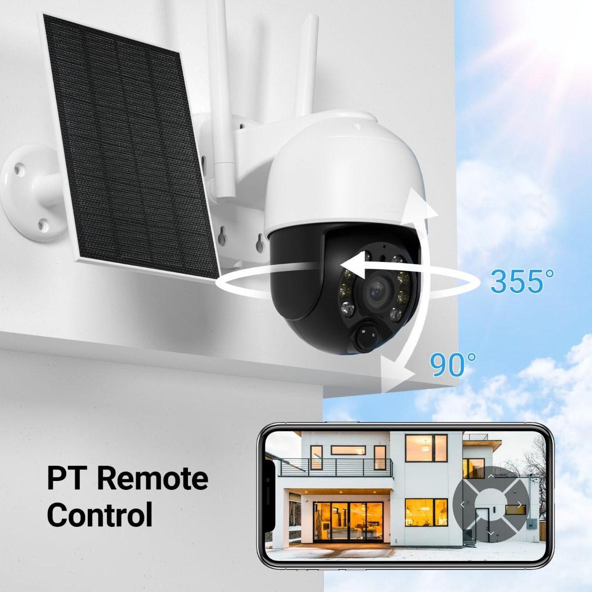 Camara Seguidad Solar Bateria Recargable Exterior Hogar Lau-2