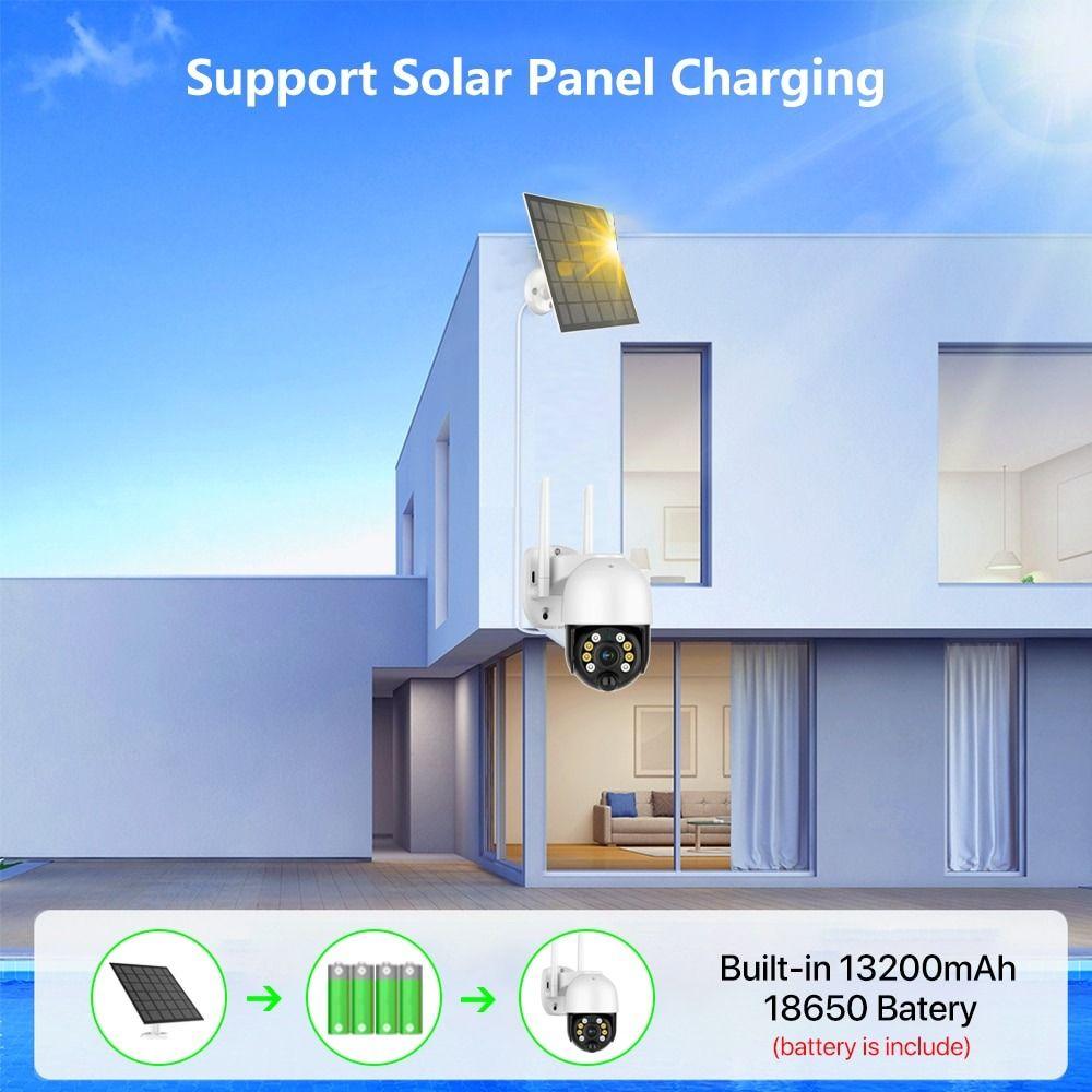 Camara Seguidad Solar Bateria Recargable Exterior Hogar Lau-3