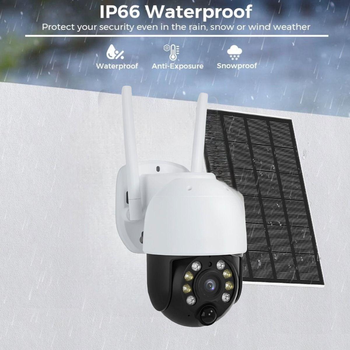 Camara Seguidad Solar Bateria Recargable Exterior Hogar Lau-5