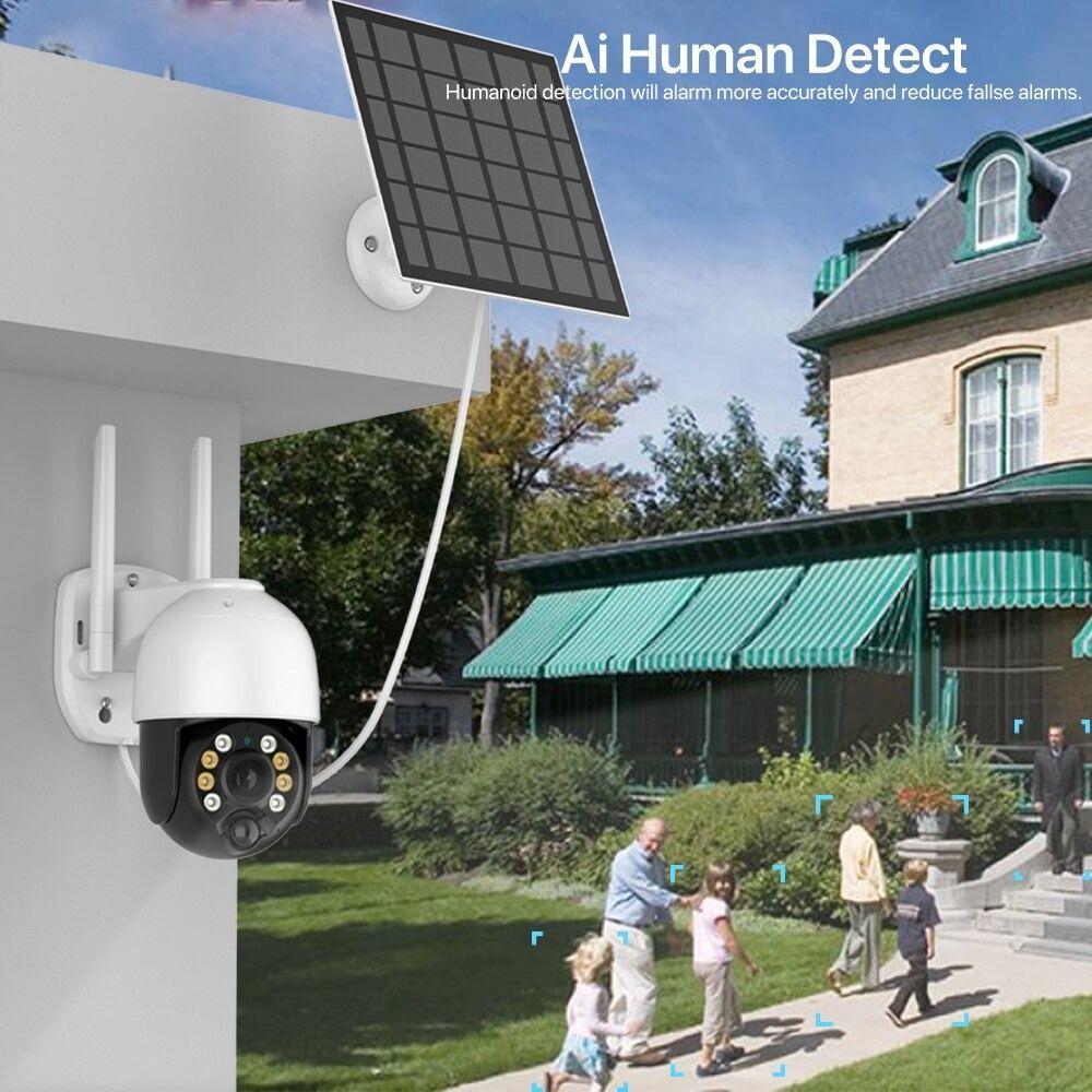 Camara Seguidad Solar Bateria Recargable Exterior Hogar Lau-8