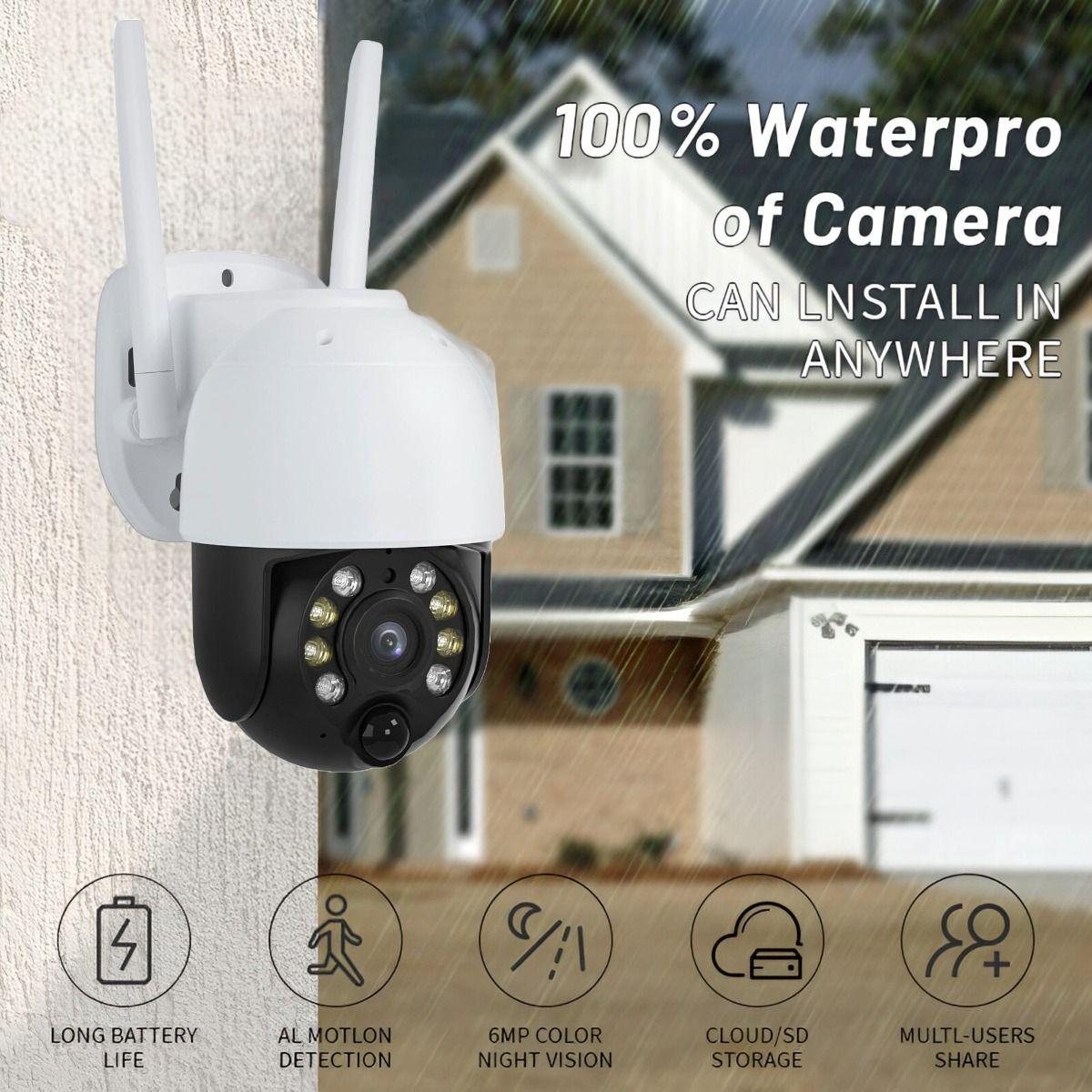 Camara Seguidad Solar Bateria Recargable Exterior Hogar Lau-9