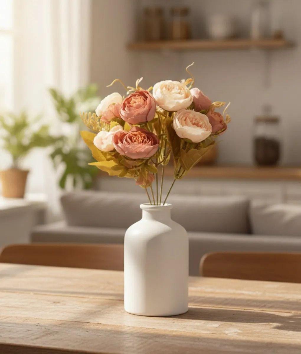 Set 4 Ramo Flores Artificiales Belleza Adorno Atemporal Jhn-5