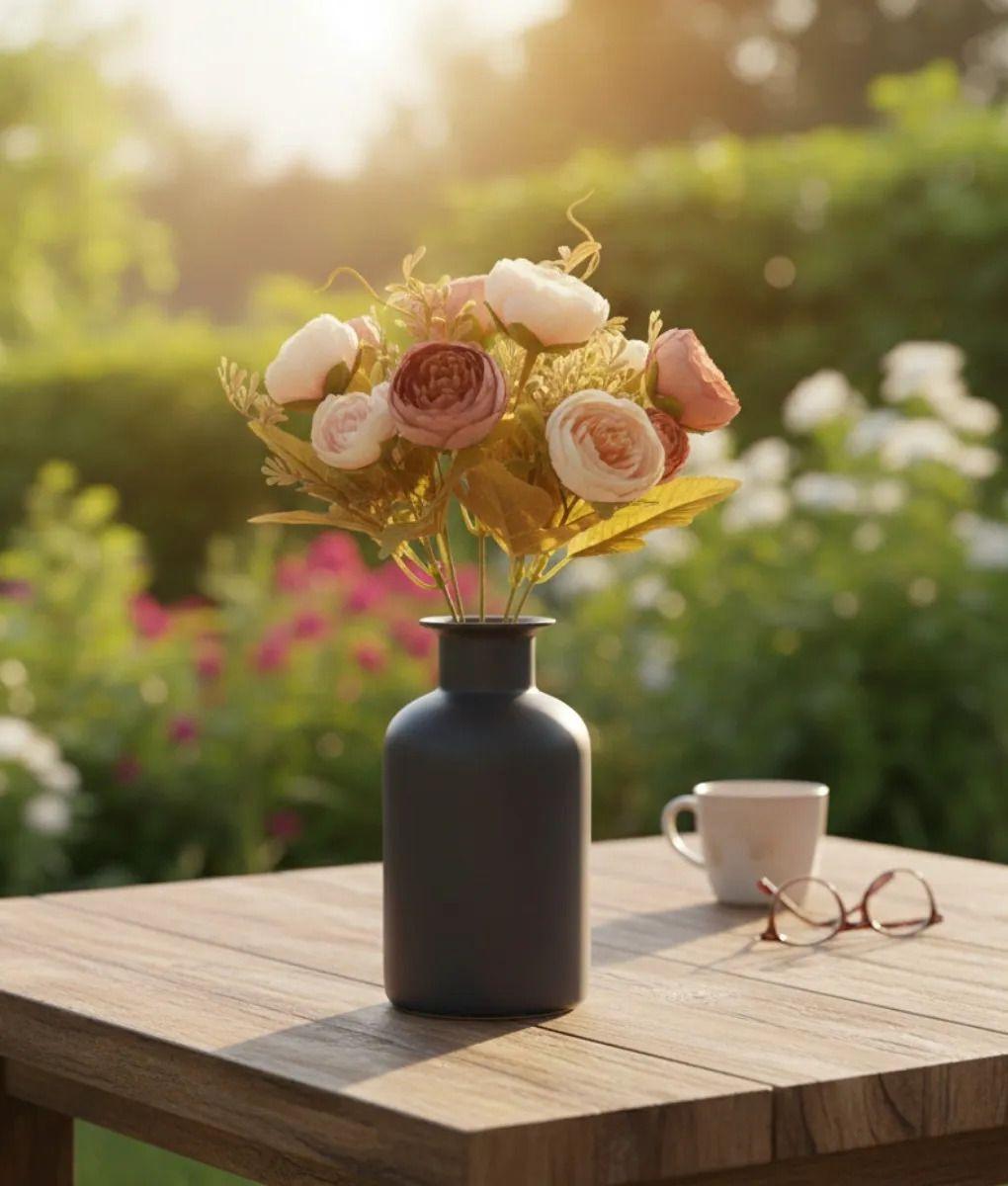 Set 4 Ramo Flores Artificiales Belleza Adorno Atemporal Jhn-7