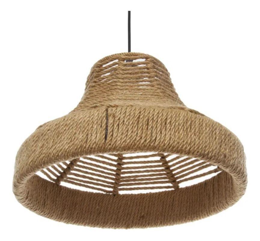 Lámpara Colgante Techo Fibra Natural Elegante Decoración Jhn-2