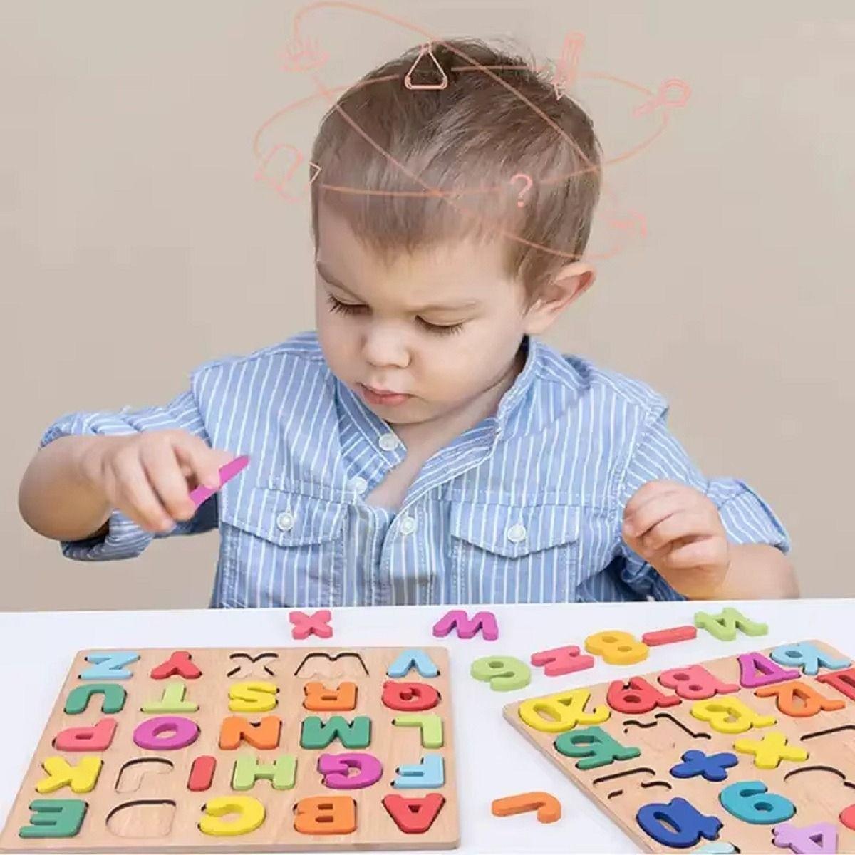 Set 3 Rompecabezas Madera Numero Letras Educativo Niños Lau-4