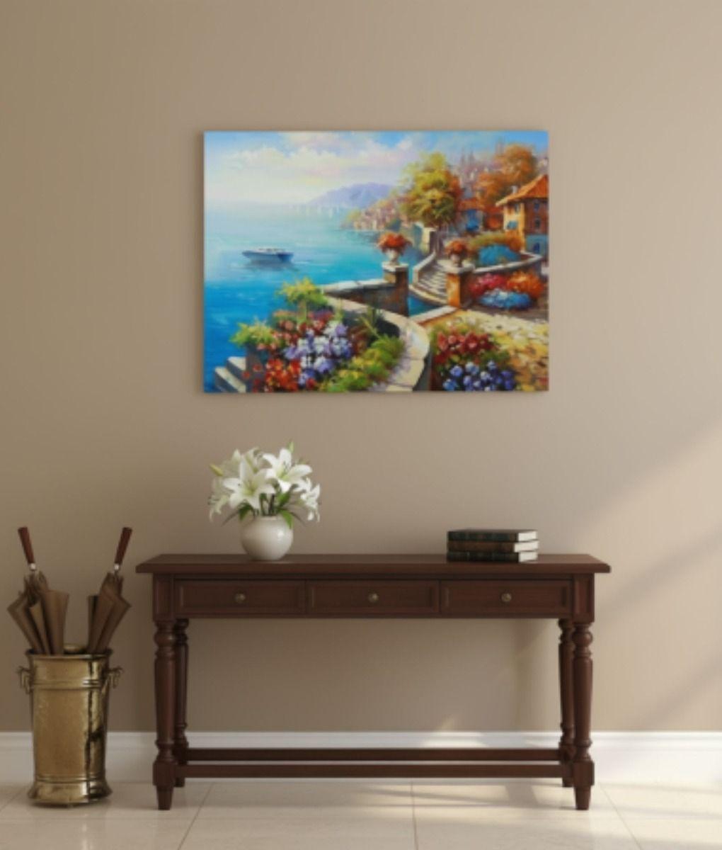 Cuadro Pared Decorativo Balcones Paisaje Mediterráneo Jhn-5